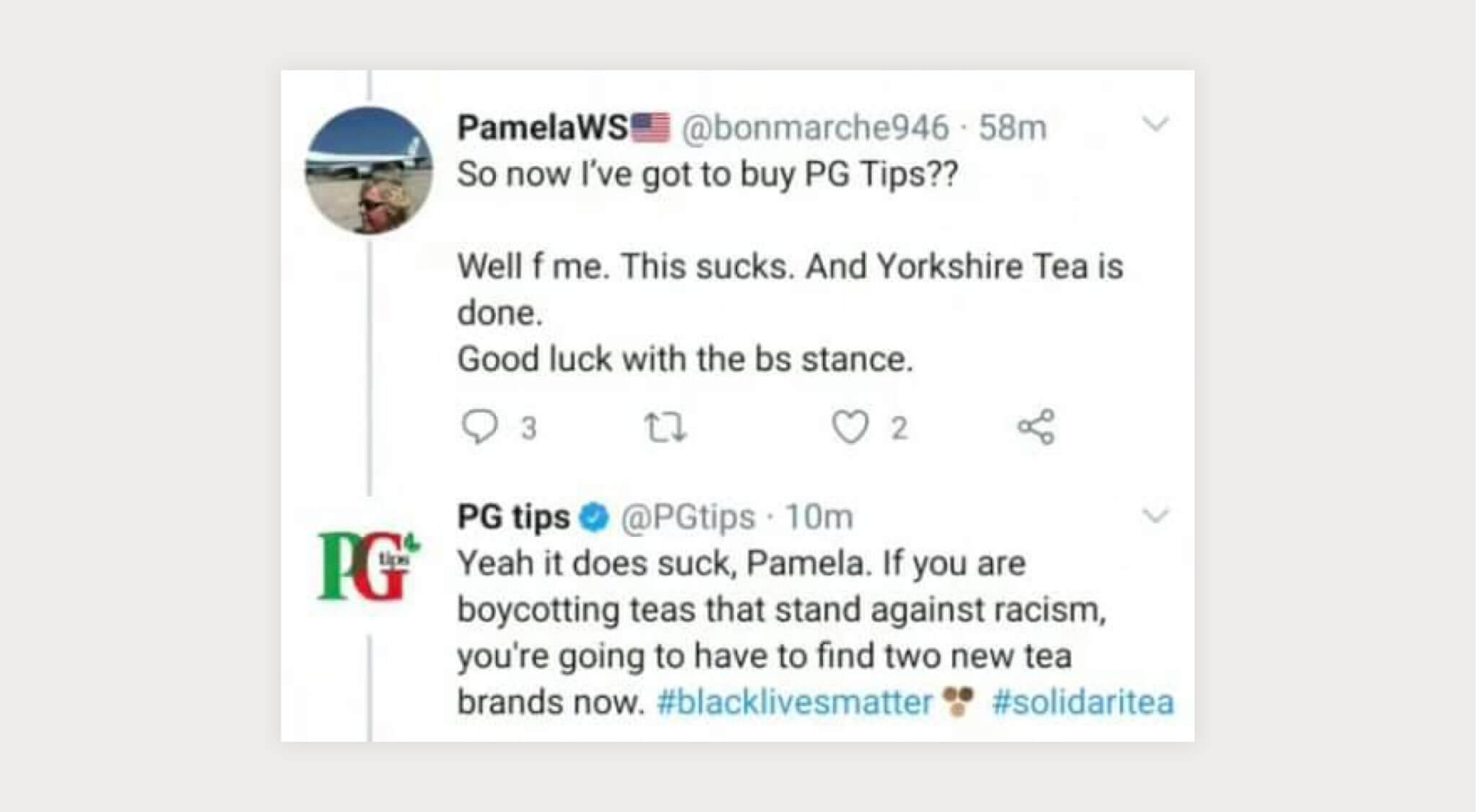 PG and Yorkshire Tea tell Black Lives Matter critics 'don't buy our tea